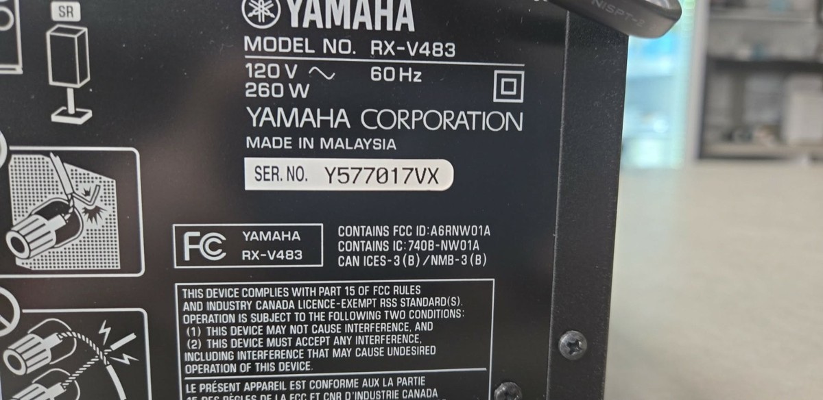 Yamaha RX-V483 7.2 AV Receiver Black Bluetooth Wi-Fi HDMI