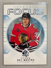 2024-25 SP Authentic Freshman Focus Blue #FF-21 Ethan Del Mastro RC