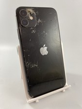 Apple iPhone 11 A2221 Black Rear Housing Back Cover Part OEM Cracked Used