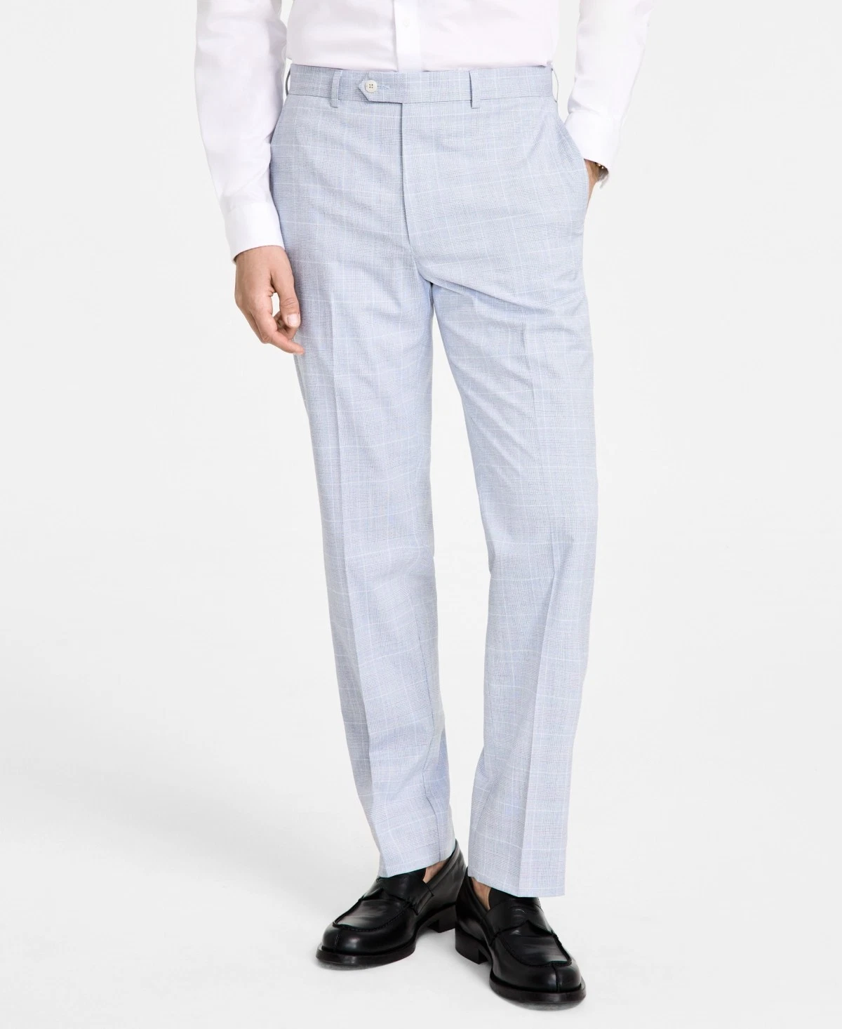 Michael Kors Classic Fit Spring Performance Pants Men's 40x30 White/Blue Zip Fly