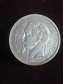 Pièce 5 Francs Napoléon III Argent 1869 A
