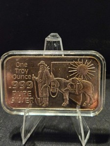 Older Nevada Coin Mart Prospector & Burro 1 oz .999 Silver Ingot - Encapsulated