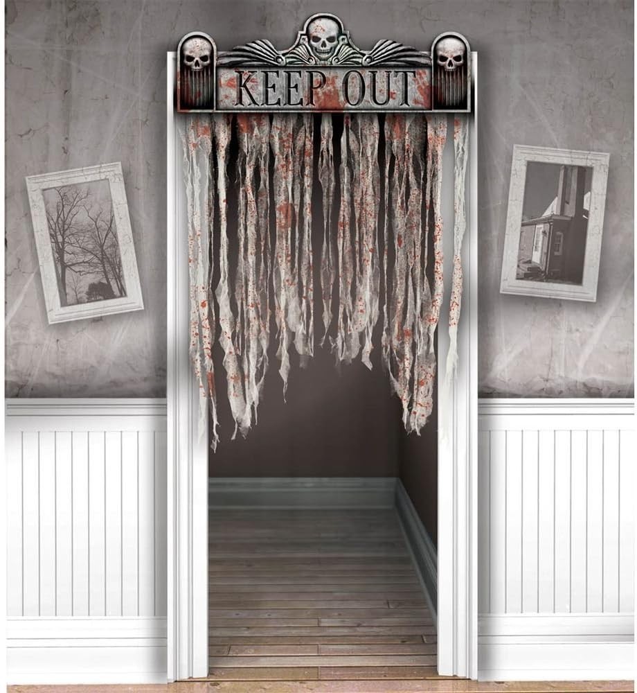 Halloween Spooky Hollow Keep Out Doorway Curtain