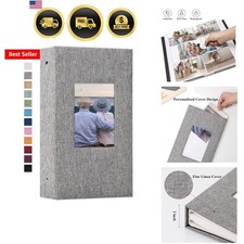 Photo Album 4x6 with 300 Pockets Fabric Linen Cover Photo Book Slip-in Pictur...