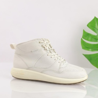 Ecco Womens Soft 7 Runner Sneakers Size 9 White Leather High Top Trainers Shoes