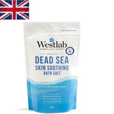 Soothing Dead Sea Salt 1kg Resealable Pouch - Pure & Unscented for Eczema Relief