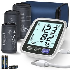 Blood Pressure Machine Upper Arm, 3 Size Cuffs, Small 7"9", Medium/Large 9"17...