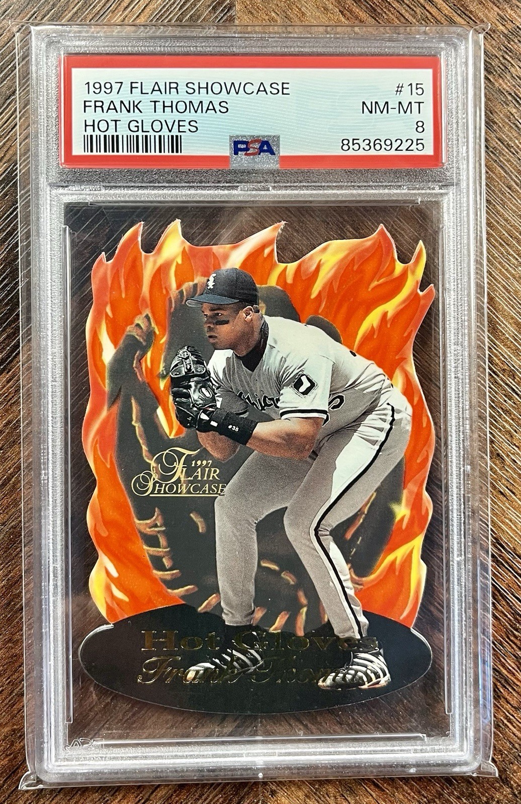 1997 Flair Showcase Hot Gloves Frank Thomas PSA 8 Mint