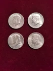 Lot Of 4 1964 KENNEDY Half Dollar Coins Circulated 90% Silver