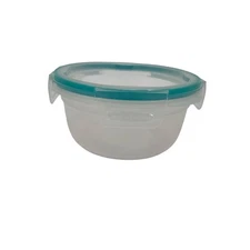 Snapware Bowl 4 cup Capacity w/Teal Lid Plastic BPA Free Airtight & Leakproof