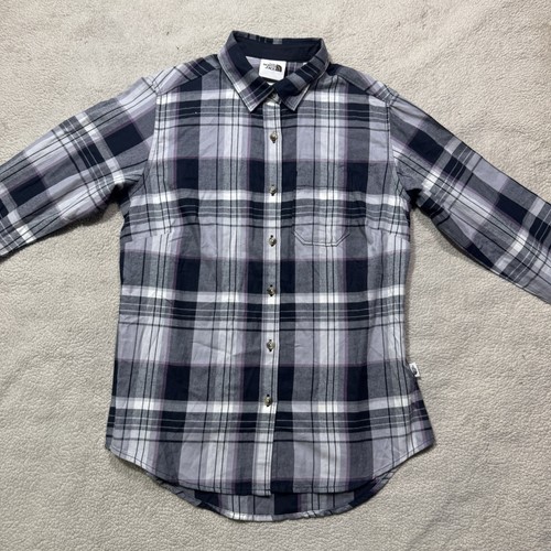Camisa The North Face para mujer Berkeley novia camiseta de franela a cuadros con botones NUEVA - Imagen 2 de 15