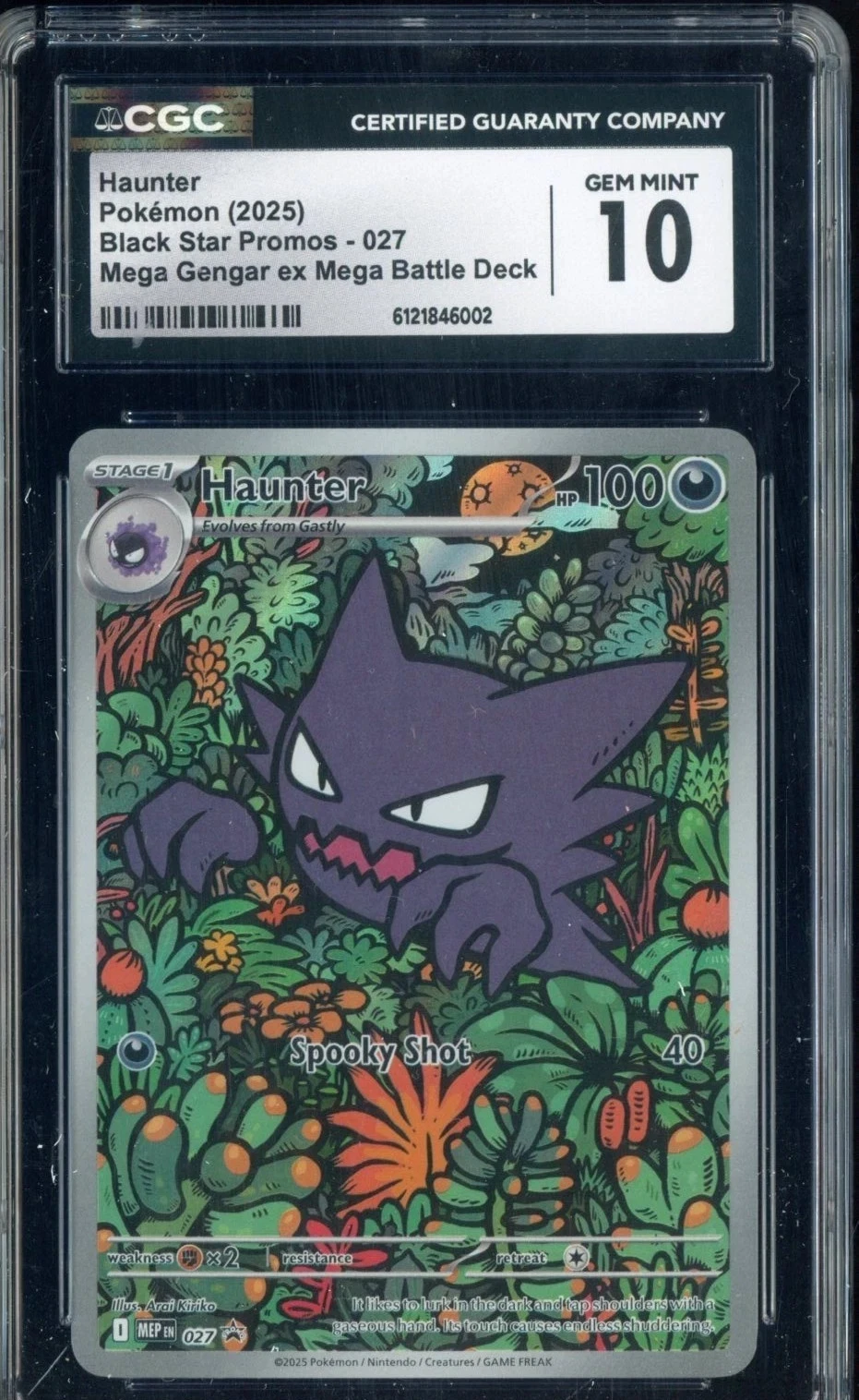 2025 Pokemon Black Star Promos #027 Haunter Mega Gengar Ex Battle Deck CGC 10