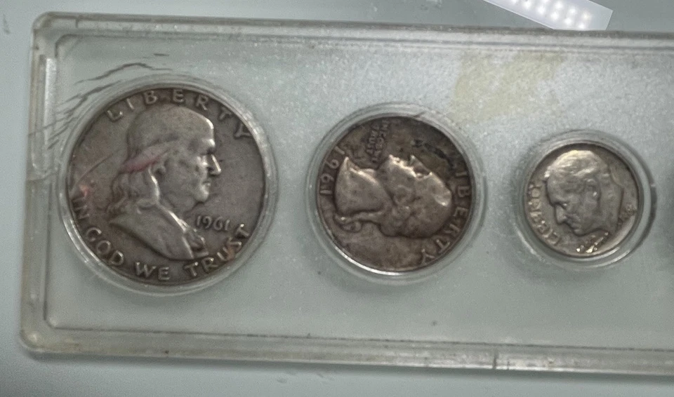1961 D&P U.S Mint Circulated Set 50.25.10.5.1 Rare Coins/Money Invest Collect 📈 - Image 3 of 4