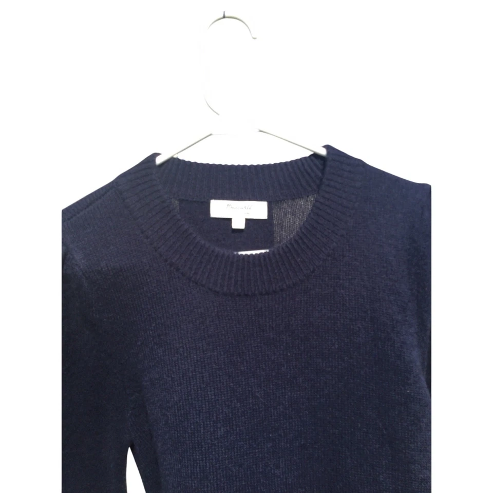 Vestido suéter feminino Madewell cashmere L azul marinho preppy dinheiro antigo transição - Imagem 2 de 4