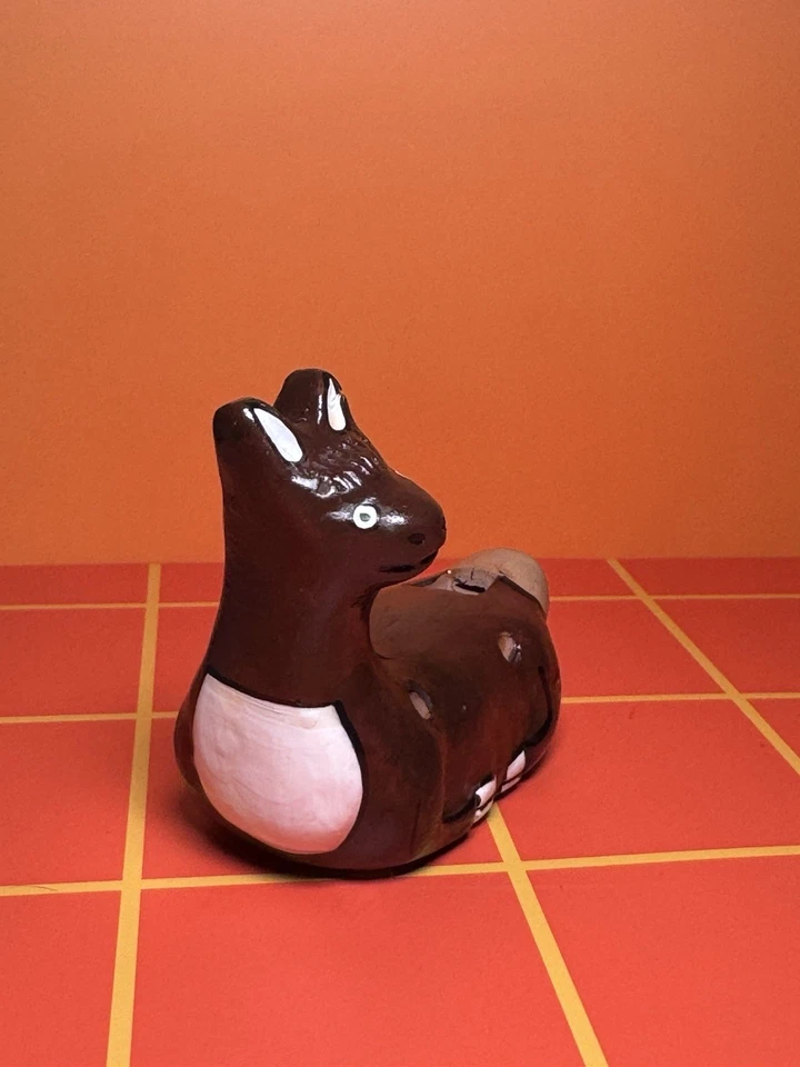 Silbato flauta llama ocarina arte popular peruano vintage pintado a mano cerámica Foto 4 de 4
