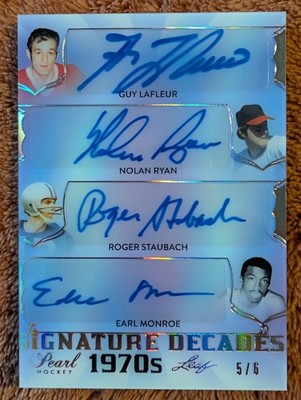 2020 Leaf Pearl Signature Decades Lafleur, Ryan,Staubauch, Monroe  5/6 Quad Auto