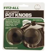 TOPS 55707 Black Plastic Heat Resistant Dishwasher Safe Replacement Pot Knob