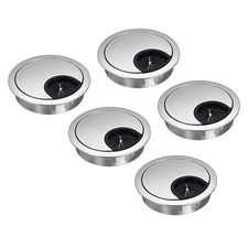 5 Pcs Desk Grommet 2.07 Inch,Zinc Alloy Desk Hole Cover,52.5mm,Silver
