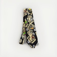 Vintage WB Looney Tunes Money Necktie - Bugs Bunny, Daffy Duck, Marvin Martian