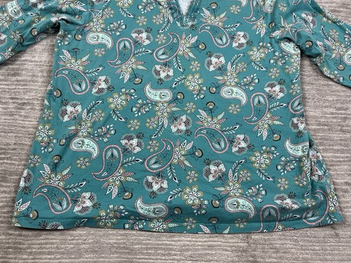 Top Kim Rogers Mujer 2X Verde Manga 3/4 Algodón Curvilíneo Informal - Imagen 3 de 11