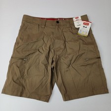 Wrangler Men's Performance Zip Cargo Shorts Size 33 Brown Relaxed Fit Flex UPF