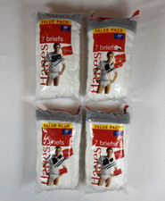 Vintage Hanes Mens 38" White Briefs Cotton Underwear 7 Pairs Sealed New Lot of 4