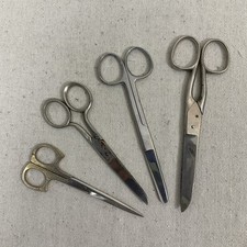 Vintage Sewing/Embroidery Scissors Lot Of 4. 4" To 6". Various Manufacturers