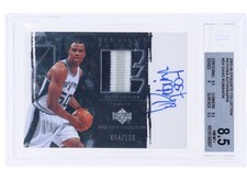 2003 UD Exquisite Collection David Robinson Patch Auto /100 Bgs 8.5 SA Spurs