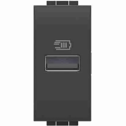 Modulo USB BTicino BTIL4191A Livinglight 5Vdc - Ricarica 15W Antracite