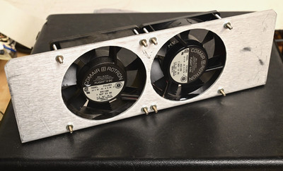 QTY 2 Comair Rotron Flight II DC Fans 12V 3.7W Mounted to Aluminum Bracket