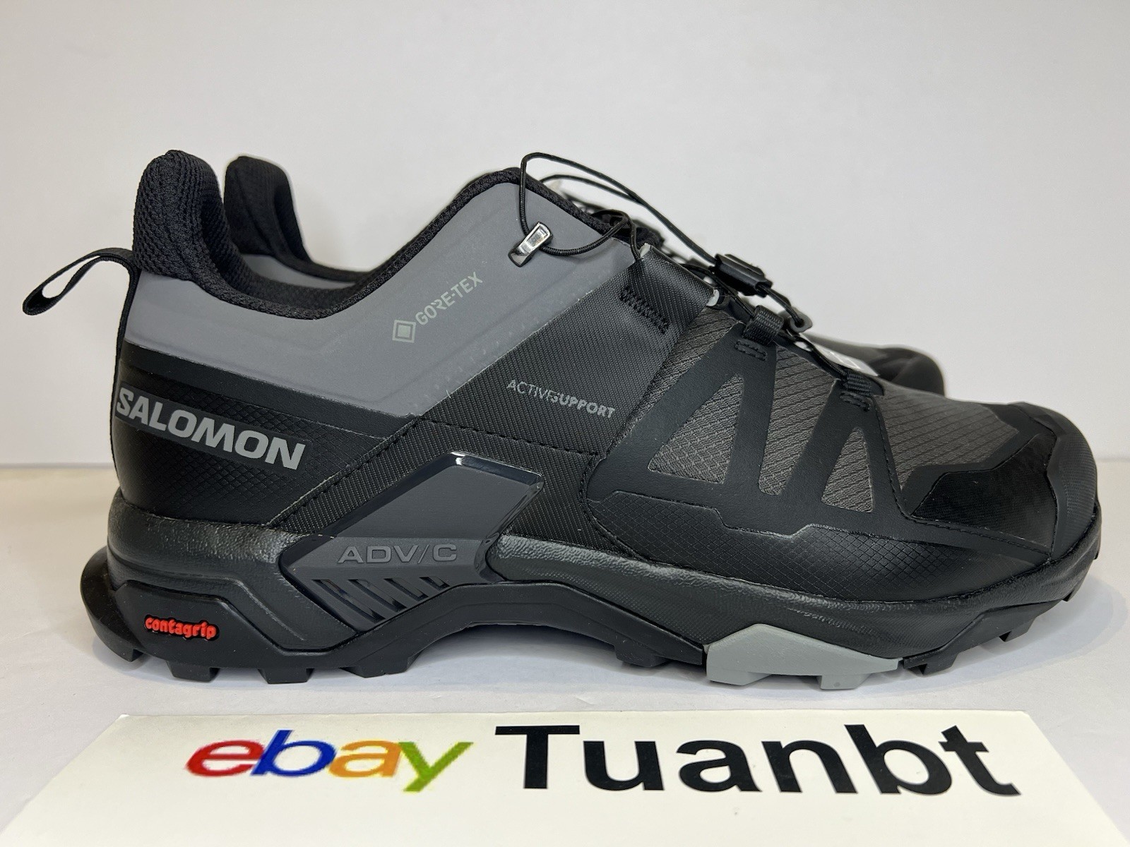 NUOVISSIME scarpe da trekking uomo Salomon X Ultra 4 Gore tex magnete nero 412892 LARGHE