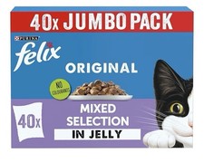 Felix Original Mixed Selection Jelly Wet Cat Food 40x85g Jumbo Pack 4.75 per kilo