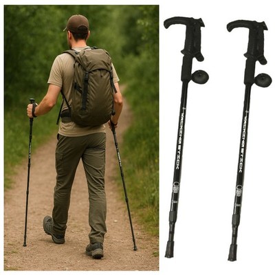 x BLACK PAIR ANTI-SHOCK T HANDLE WALKING HIKING