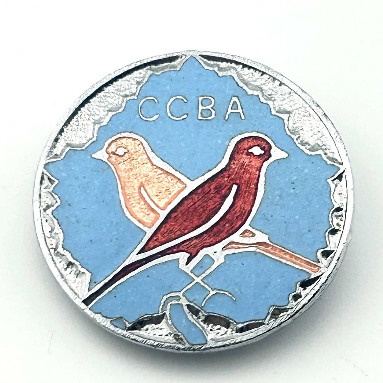 Vintage Colour Canary Breeders Association Enamel Pin Badge CCBA