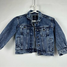 Gap kids/teen blue acid wash denim jacket - size 8