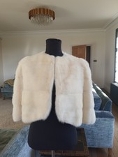 Blonde Mink Stole Cape Shawl Scaff Bolero Jacket Wrap Real Fur Visone Nerz Visón