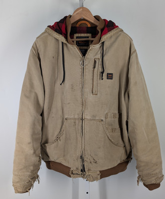 Walls Vintage Y2K Duck Canvas Thrash Faded Grunge Sherpa Buffalo Line Jacket XL