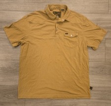 Howler Bros H Bar B Snap Polo Shirt Large Yellow Mustard Western Cotton Men's
