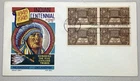 1948 Indian Centennial FDC - Block Of 4 - Muskogee - Five Civilized Tribes