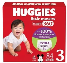 Huggies Little Movers - HuggFit 360 Mickie Mouse Diapers, Size 3 - 84 Count