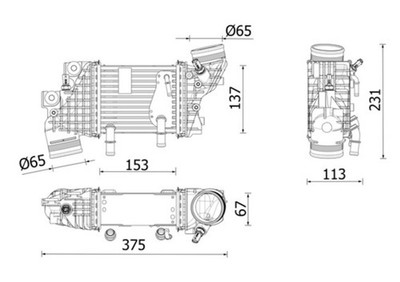 Ladeluftkühler PREMIUM LINE MAHLE CI 663 000P für VW TRANSPORTER T6 SGA SGH SHA