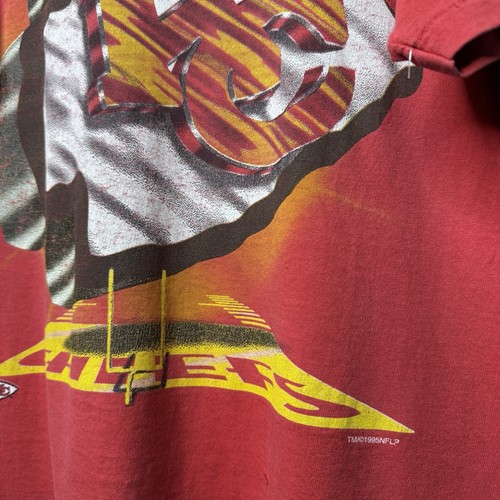 Vintage 1995 Kansas City Chiefs NFL Big Print Shirt 90s USA Size XL - Picture 4 of 5