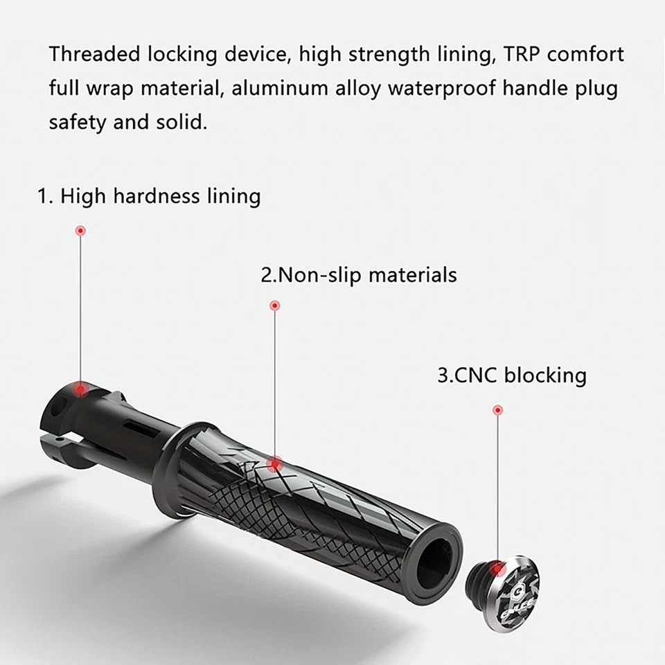 ENLEE Mountain Bike BMX MTB Handlebar Grips Rubber Hand Grip 22.2mm Lock on - Image 3 of 4