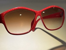VTG Paloma Picasso Sunglasses 3732 31 BOLD RED Crack Pattern Geometric Austria