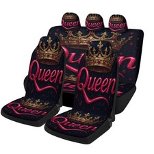 Queen And King Pattern Car Seat Covers Trendy Universal Car Seat Protector F...