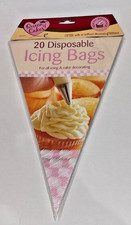 Image of QUEEN of CAKES 20 Disposable ICING BAGS LARGE CLEAR All icing & cake decorating