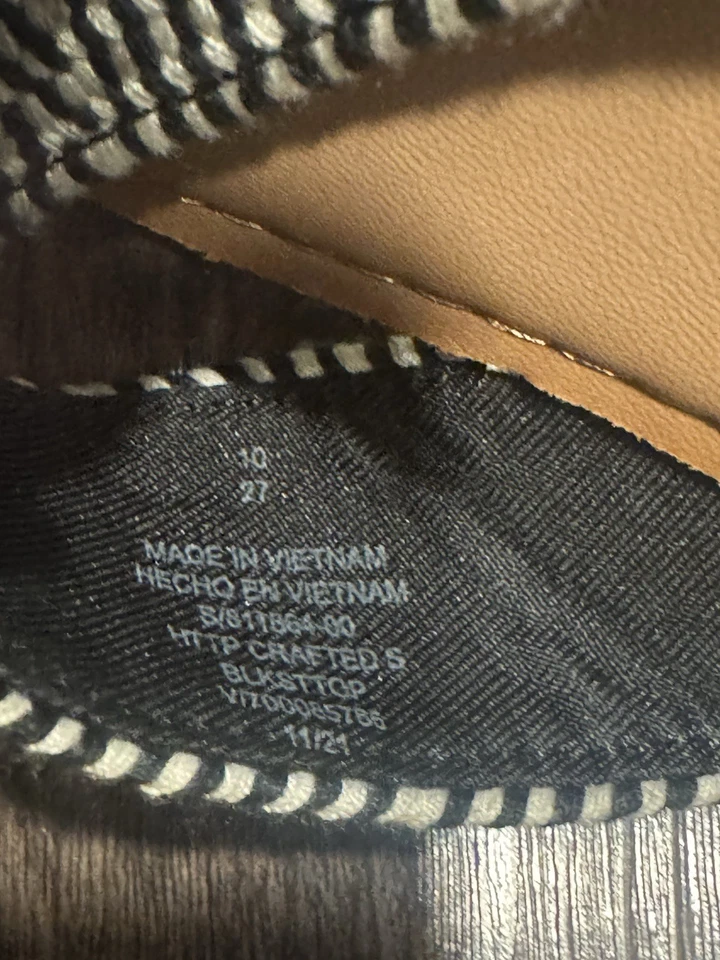 Antiguo Azul Marino - Sandalias Deslizables Rayas Geométricas Correa Cruzada - Talla 10 Nuevas Sin Etiquetas Foto 4 de 4