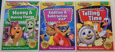 Rock N Learn 3 DVD Telling Time Addition & Subtraction Rap Money & Making Change