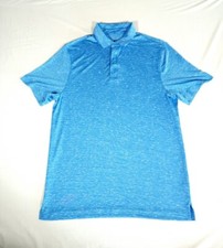 Champion Polo Shirt Adult Medium Blue Short Sleeve 1/4 Button Mens