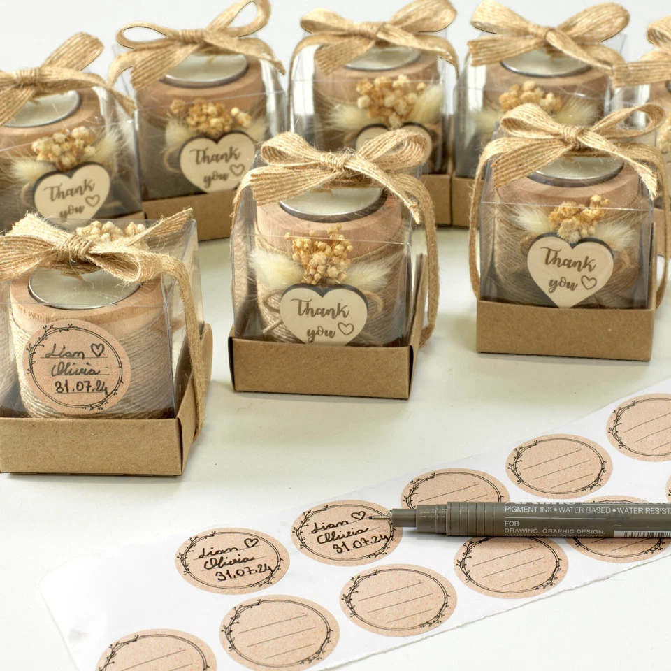 Paquete de 10 candelabros Tealight favores de boda para invitados - ducha nupcial Foto 2 de 4